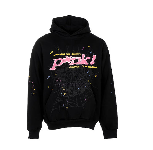 Sp5der hoodie ( Black/Pink)